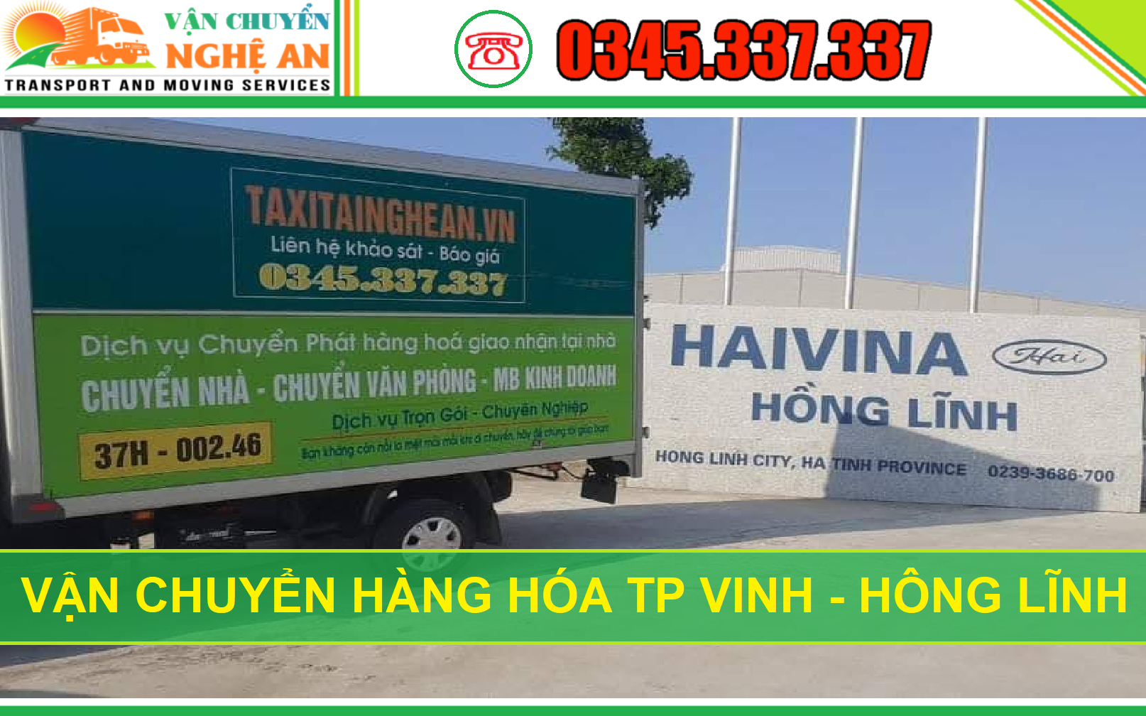 Xe tải gửi hàng từ Vinh đi Hồng Lĩnh