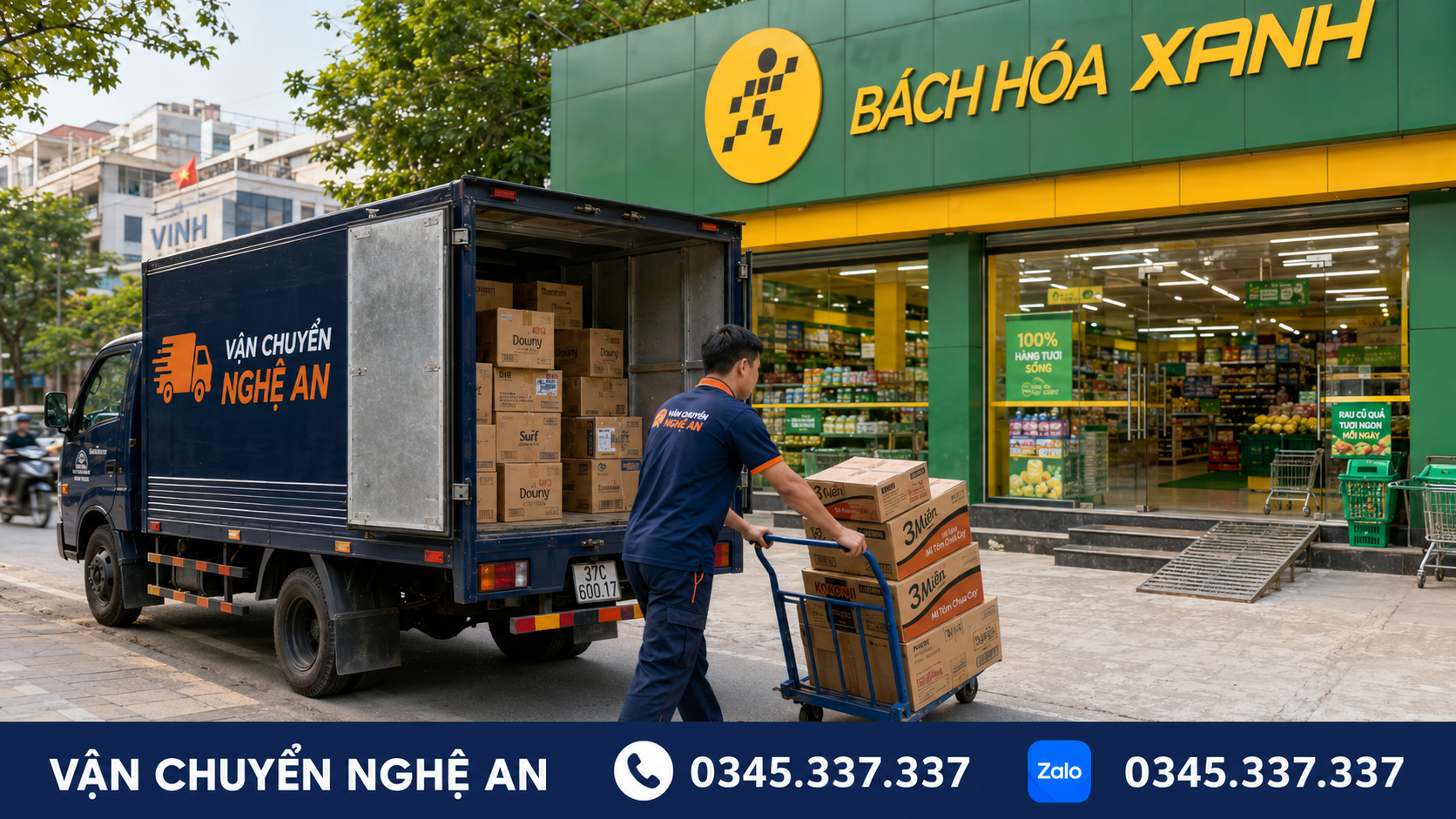 Giao hàng vào Bách Hóa Xanh Nghệ An - giao nhận hàng hoá