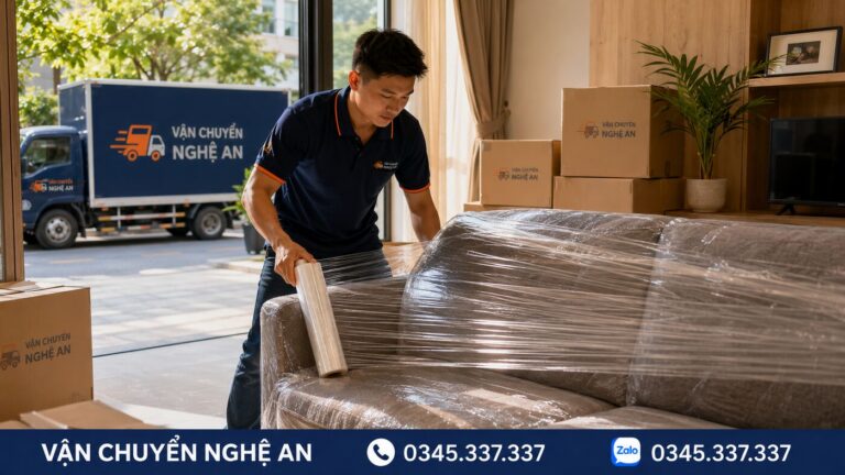 Đóng gói sofa khi chuyển nhà trọn gói từ Nghệ An đi Phú Thọ - Vận Chuyển Nghệ An