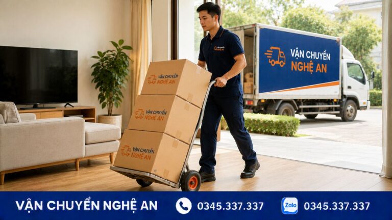 Vận chuyển thùng đồ ra xe tải khi chuyển nhà trọn gói từ Nghệ An đi Thái Nguyên - Vận Chuyển Nghệ An
