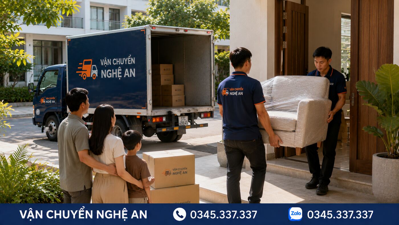 Bàn giao đồ đạc chuyển nhà trọn gói từ Nghệ An đi Hà Tĩnh cho khách hàng - Vận Chuyển Nghệ An