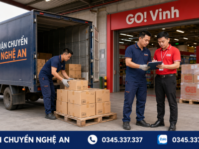 Giao hàng vào siêu thị GO Vinh - xếp dỡ hàng hoá