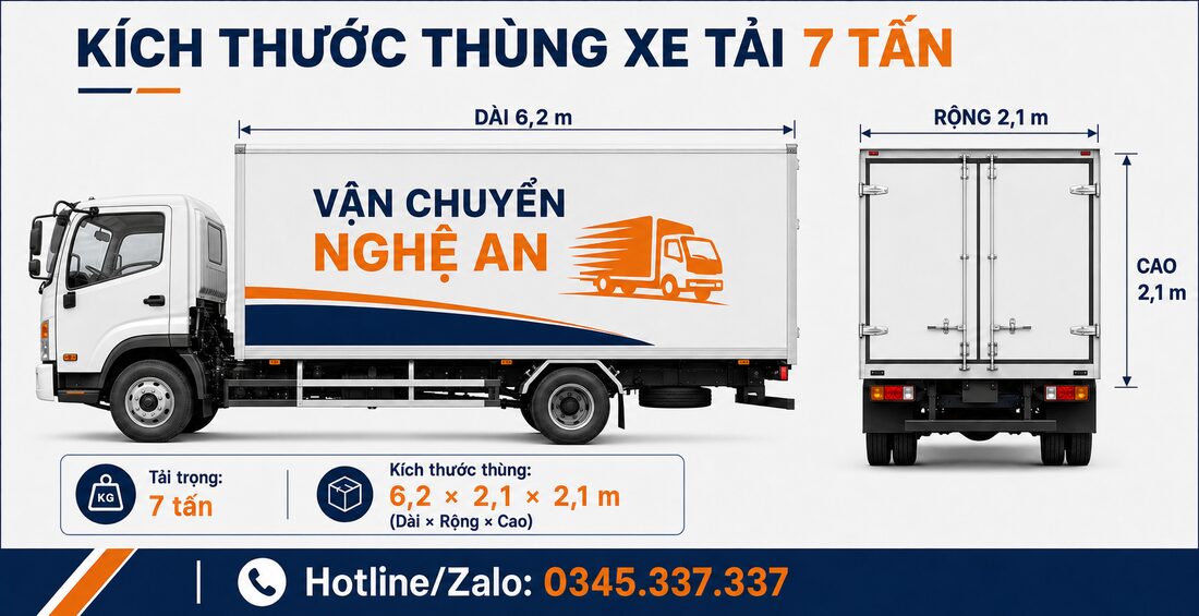 Bao xe từ Phú Thọ đi Nghệ An - xe tải 7 tấn