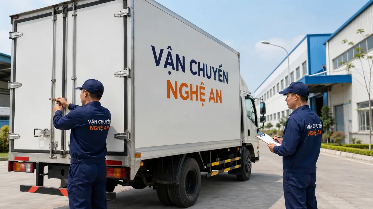 Kiểm tra niêm phong hàng trước khi giao nguyên phụ liệu từ Hà Nội về Nghệ An