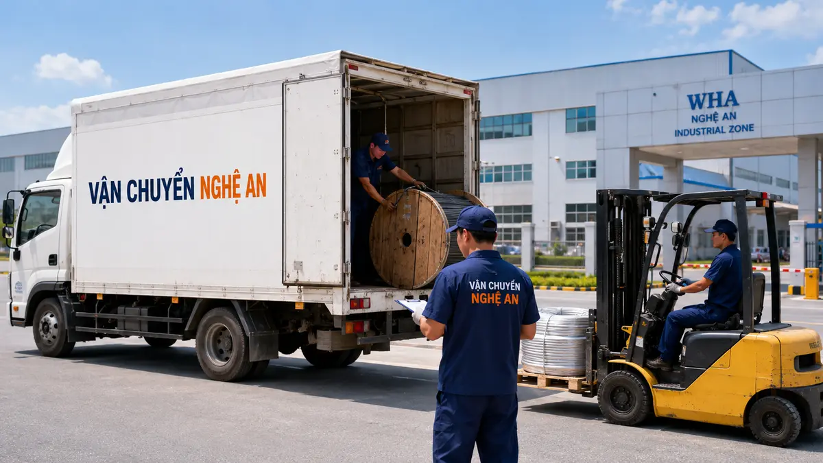 Vận chuyển hàng từ Bắc Ninh vào KCN WHA Nghệ An