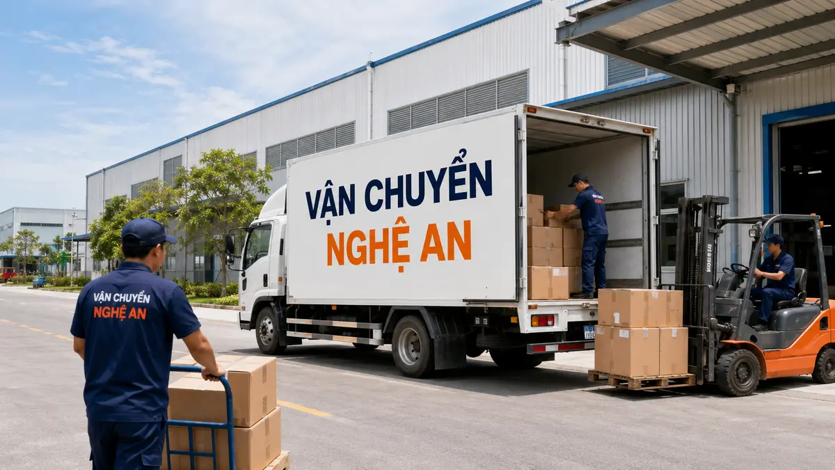 Vận chuyển hàng từ Bắc Ninh vào KCN Nam Cấm - chằng buộc máy móc trước khi vận chuyển