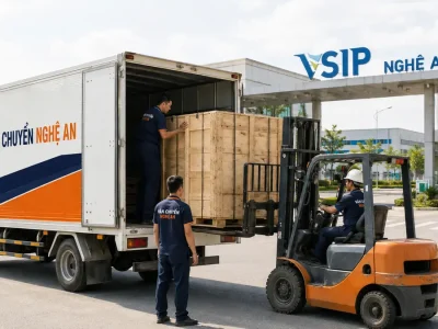 Giao hàng nhà máy tại KCN WHA Nghệ An từ Ninh Bình