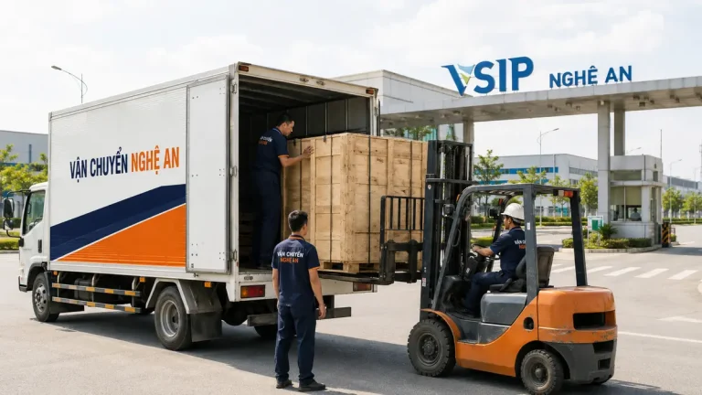 Giao hàng nhà máy tại KCN WHA Nghệ An từ Ninh Bình