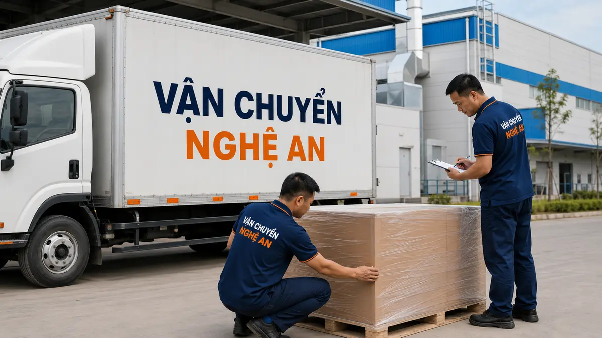 Kiểm tra kiện hàng nguyên phụ liệu tuyến Ninh Bình Nghệ An
