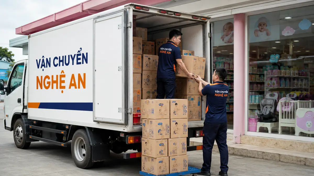 Giao hàng từ Hà Nội cho cửa hàng mẹ và bé thuộc chuỗi phân phối tại Nghệ An