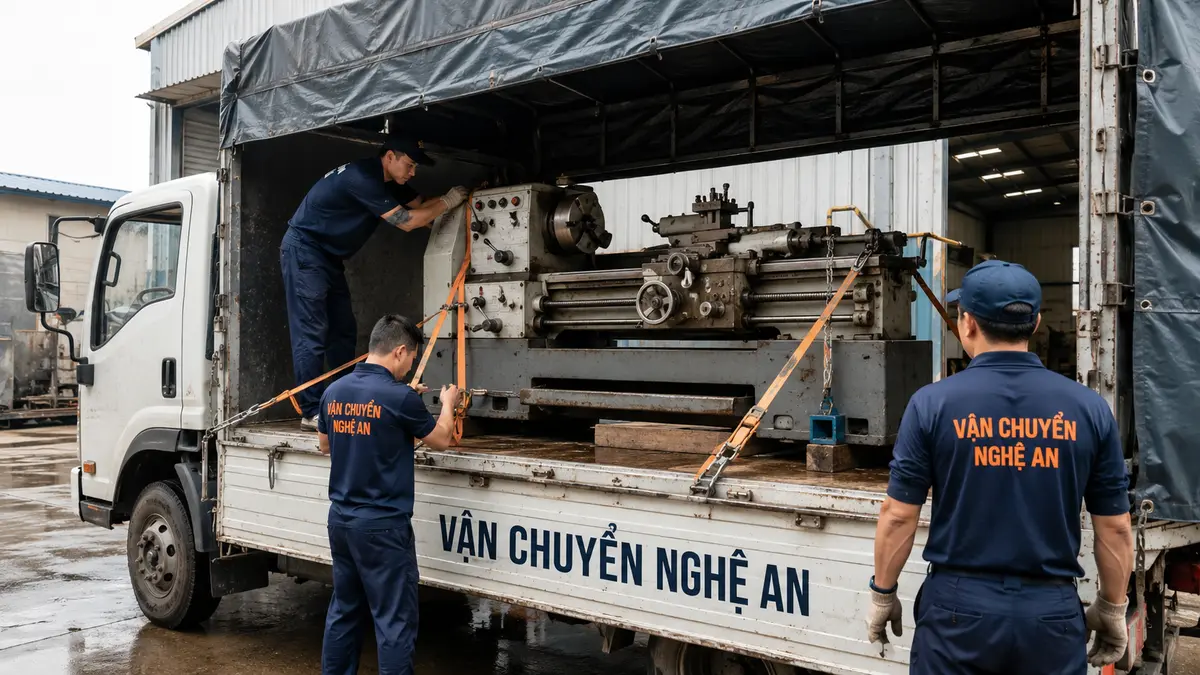 Vận chuyển máy công nghiệp vào VSIP Nghệ An từ Bắc Ninh