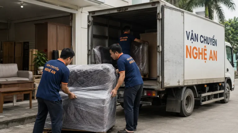 Vận chuyển đồ nội thất từ Hưng Yên về Nghệ An - bọc sofa trước khi vận chuyển