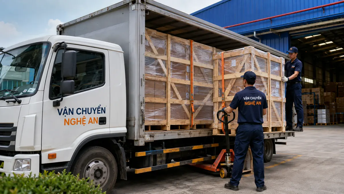 Kiểm tra kích thước pallet trước khi xếp lên xe tuyến Bắc Ninh Nghệ An