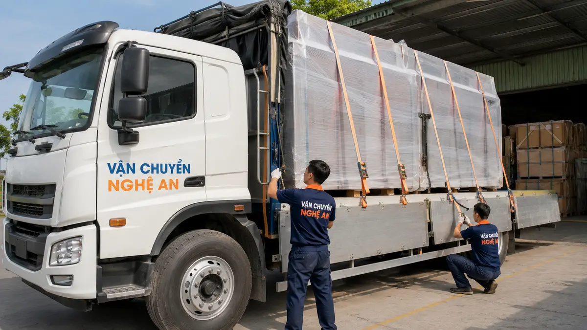 Xếp dỡ hàng công nghiệp tại VSIP Nghệ An từ Hưng Yên