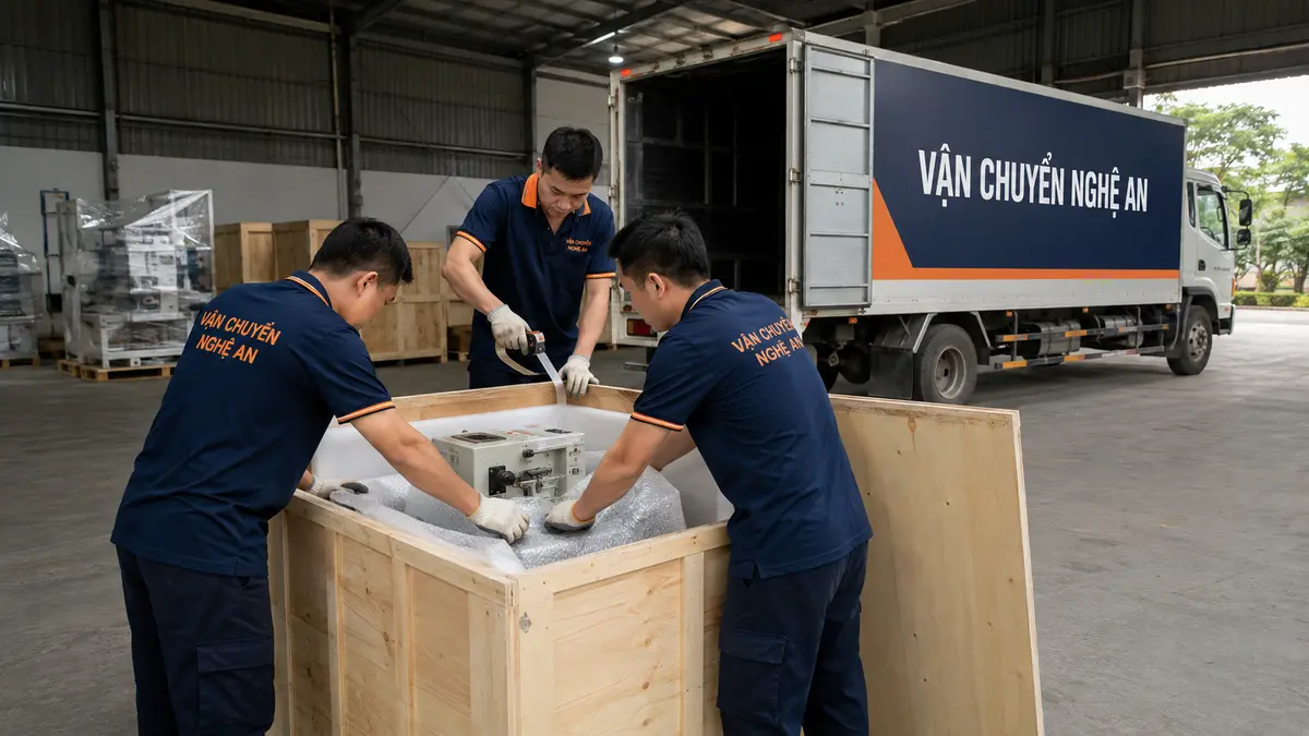 Đóng kiện gỗ máy móc nhỏ tuyến Hưng Yên Nghệ An