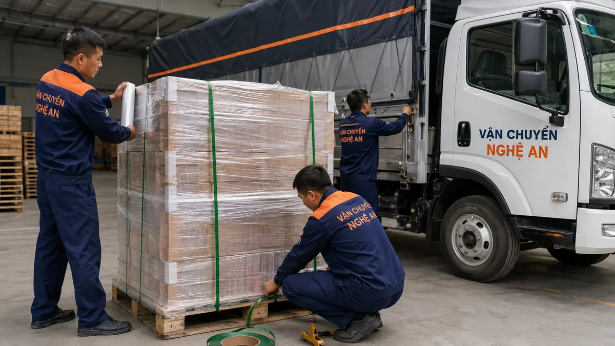Lưu kho và phát hàng theo lịch từ Nghệ An đi Hải Phòng - đóng gói trước khi khởi hành