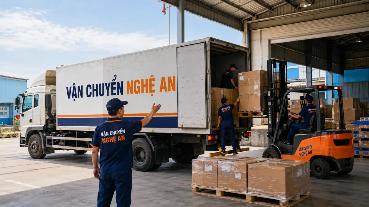 Lưu kho và phát hàng theo lịch từ Nghệ An đi Ninh Bình hạ pallet bằng bàn nâng thủy lực