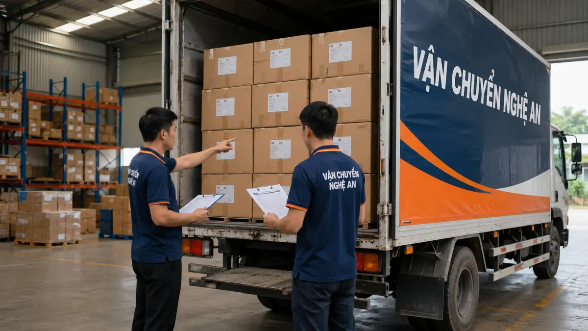 Đối chiếu số lượng thùng hàng trước chuyến định kỳ tuyến Thanh Hóa Nghệ An