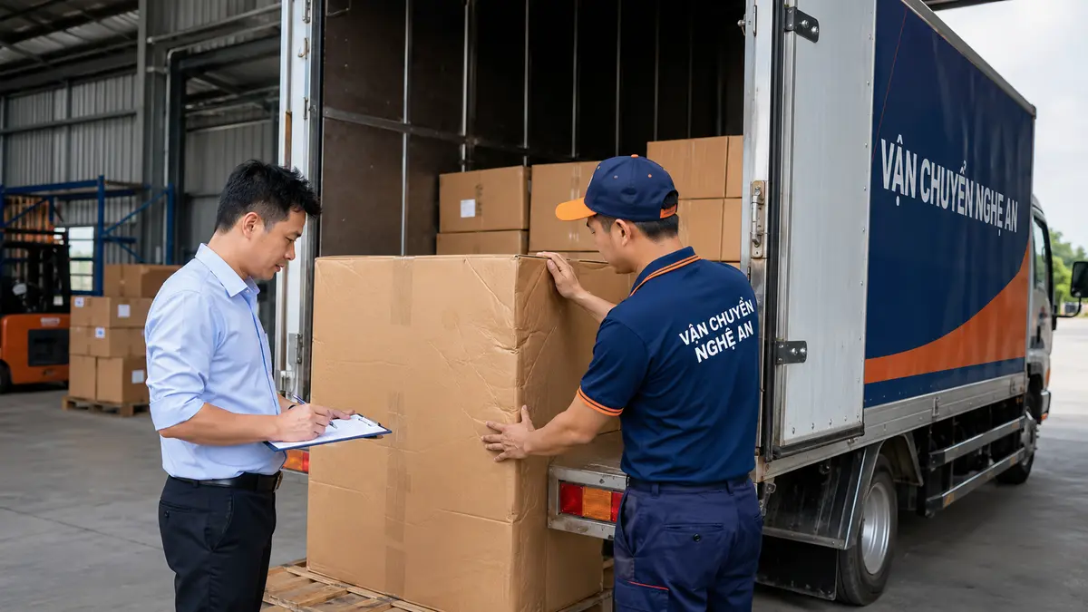 Vận chuyển hàng dễ vỡ từ Thái Nguyên về Nghệ An - kiểm tra bao bì trước khi ký nhận