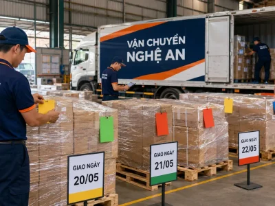 Phân loại hàng theo ngày giao khi vận chuyển từ Hà Tĩnh vào GO Vinh