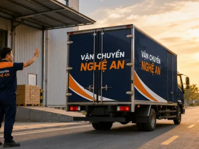 Vận chuyển hàng từ Bắc Ninh giao GO Vinh - xe rời kho sau khi bàn giao