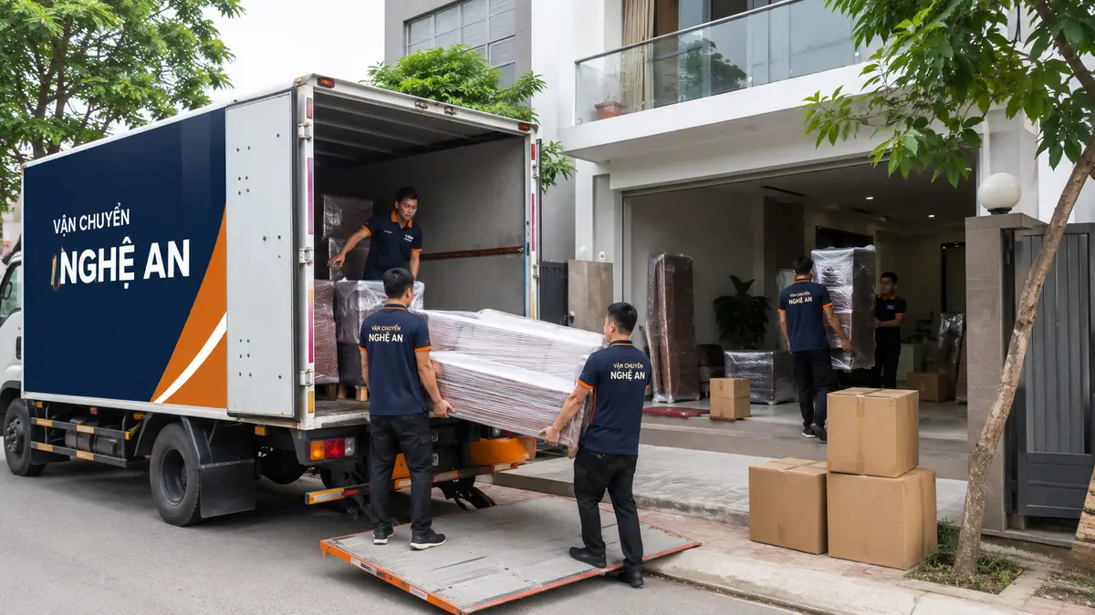 Vận chuyển đồ nội thất từ Thanh Hóa về Nghệ An - dỡ đồ đạc tại nhà mới