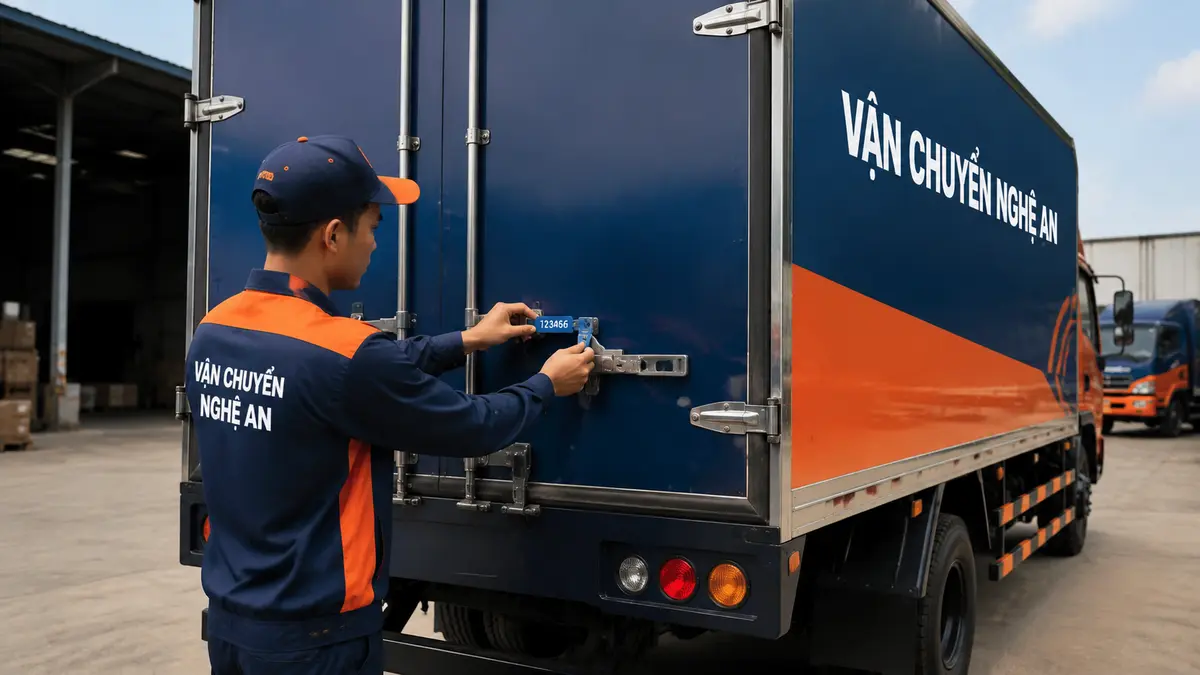 Niêm phong xe vận chuyển hàng từ Ninh Bình về kho Nghệ An