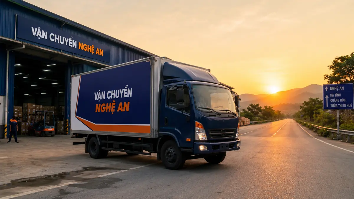 Xe khởi hành từ Nghệ An để nhận hàng lưu kho từ Thanh Hóa