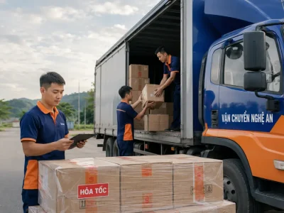 Vận chuyển nhanh từ Phú Thọ đi Nghệ An - xe tải VCNA bốc xếp hàng