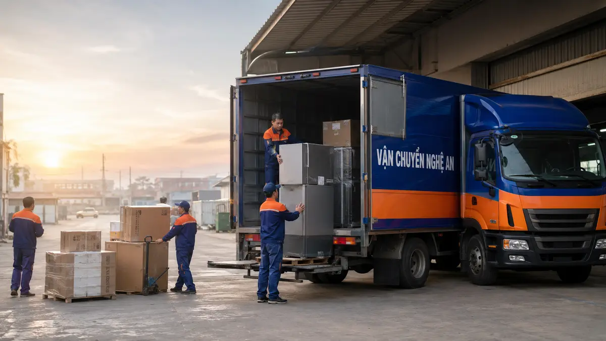 Vận chuyển nhanh từ Hưng Yên đi Nghệ An - xe tải VCNA bốc xếp hàng