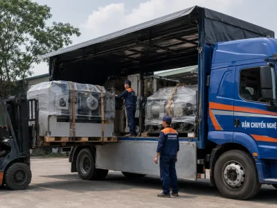 Vận chuyển nhanh từ Thái Nguyên đi Nghệ An - xe tải VCNA bốc xếp hàng
